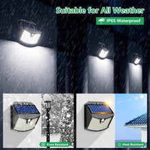 Carregar imagem no visualizador da galeria, Luz Solar Exterior【6 Paquete】, 3 Modos Luz Solar Exterior Jardin con Sensor de Movimiento, IP65 Impermeable Focos Led Exterior Solares para Jardín, Garaje, Calle, Patio, Caminos, Puertas Delanteras
