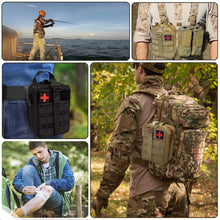 Carregar imagem no visualizador da galeria, Krisvie Tactical EMT Medical - Bolsa de Nailon 1000D con Parche de Primeros Auxilios (Rojo)
