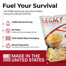 Carregar imagem no visualizador da galeria, 32 Serving Family 72 Hour Emergency Food Supply Kit - 8 Lbs - Disaster Relief - Survival Preparedness Supplies - Dehydrated / Freeze Dried Food Storage by Legacy Premium Food Storage
