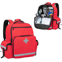 CURMIO Botiquín de Primeros Auxilios, Mochilla de Primeros Auxilios, Bolsa Emergencias Rojo, Botiquín Mochilla, Funcional y Práctico, Bolsa Vácia