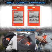 Carregar imagem no visualizador da galeria, Terdemor Poncho de Emergencia (Paquete de 4), Manta de Emergencia (Paquete de 2) con Forro de Manta de Mylar, Manta de Supervivencia Mucho más Grande y Gruesa para preparación de Emergencia, Camping,

