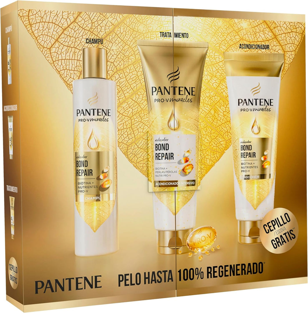 Pantene Pack Bond Repair champô, condicionador e tratamento intensivo Pro-V mais concentrado molecular