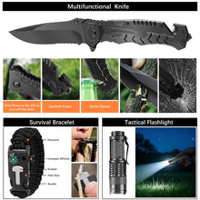 Carregar imagem no visualizador da galeria, Kit de Supervivencia, 70 en 1 Kit de Supervivencia de Emergencia al Aire Libre, Multifuncional Equipo de Botiquín Primeros Auxilios, Kit de Emergencia para Viajar Caminar Acampar al Aire Montaña
