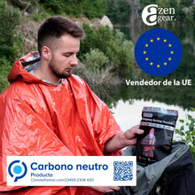 Carregar imagem no visualizador da galeria, aZengear Poncho de Supervivencia (4 Piezas) Mantas térmicas de Emergencia para retención de Calor y Lluvia | Reversible con Capucha, Impermeable, Resistente al Viento | Senderismo
