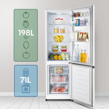Carregar imagem no visualizador da galeria, Hisense RB343D4CWE - Frigoríficos Combi, 269L, Clase E, An 55cm x Al 180cm, Apertura de Puertas 90º, Puerta Reversible, Cajón Frutas y Verduras, Iluminación Led, Balconera de Gran Capacidad, Blanco
