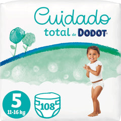 Dodot Baby Diapers Total Care size 5 (11-16 kg), 108 diapers, Dodot's gentle skin protection with plant-based ingredients 