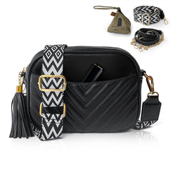 Wuciray Bolso Bandolera Mujer Negro Malas Senhora Cuero PU con Correa Ancha Crossbody Bag Bolsos Mujer Bandolera para Mujer Bolso Negro Mujer Bolsos Bandolera Mujer