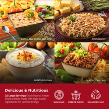 Carregar imagem no visualizador da galeria, 32 Serving Family 72 Hour Emergency Food Supply Kit - 8 Lbs - Disaster Relief - Survival Preparedness Supplies - Dehydrated / Freeze Dried Food Storage by Legacy Premium Food Storage
