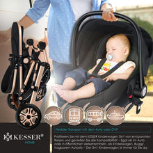 Carregar imagem no visualizador da galeria, KESSER® Loops 3 in 1 Stroller combo juego completo de sillas de paseo incl. Asiento deportivo para bañera y silla de paseo, neumáticos de caucho macizo, bolso cambiador
