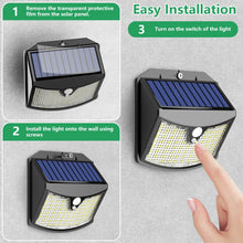 Carregar imagem no visualizador da galeria, Luz Solar Exterior【6 Paquete】, 3 Modos Luz Solar Exterior Jardin con Sensor de Movimiento, IP65 Impermeable Focos Led Exterior Solares para Jardín, Garaje, Calle, Patio, Caminos, Puertas Delanteras
