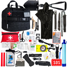 Carregar imagem no visualizador da galeria, Kit de supervivencia de emergencia 280 y primeros auxilios, equipo y suministros de supervivencia para casa, bolsa EDC Go Bug Out para camping, al aire libre, senderismo, coche, bicicleta, bolsa
