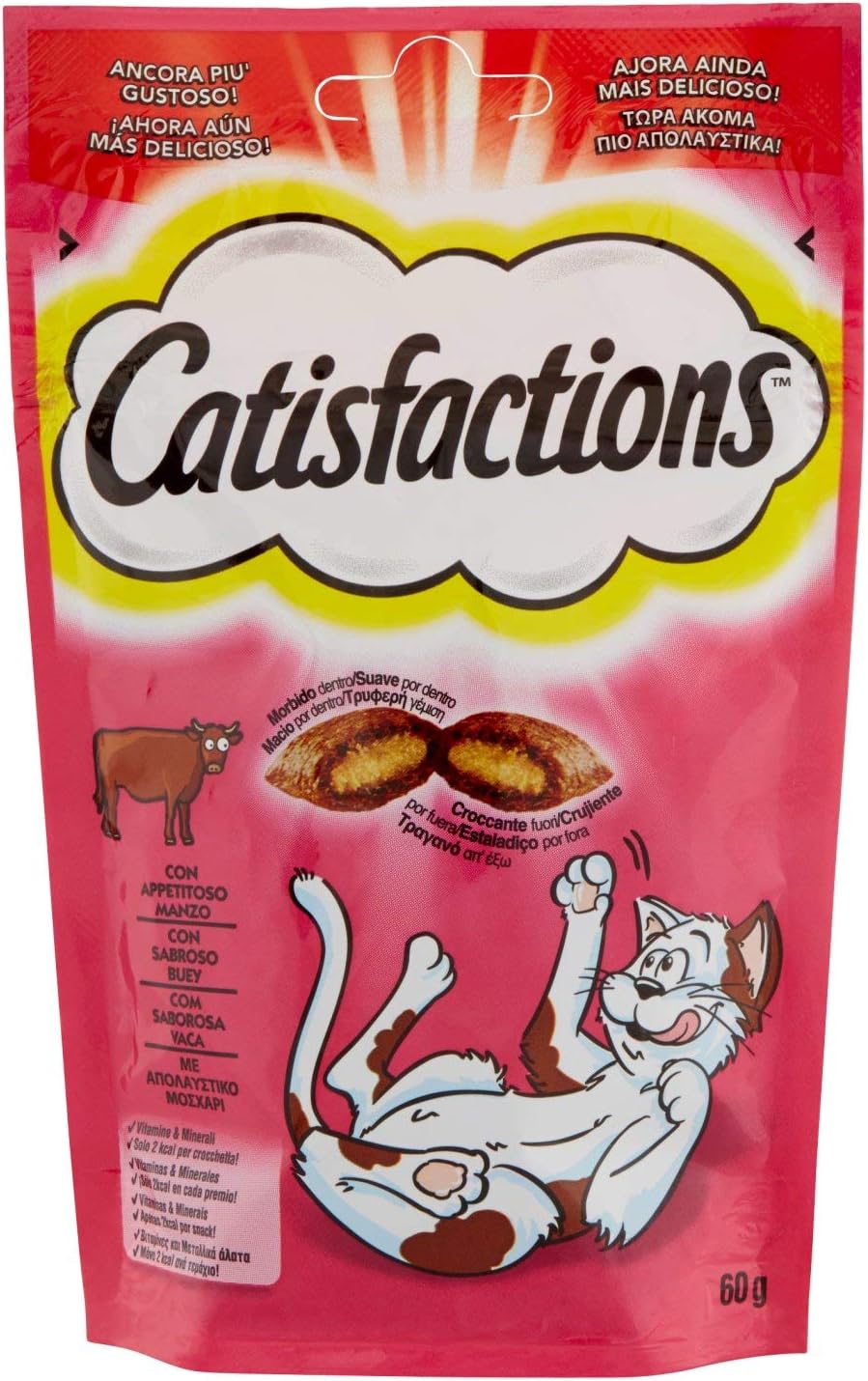 Catisfactions Sabor Carne - Pack 6 X 60g - Mimos Crocantes para Gatos 360g