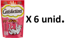 Carregar imagem no visualizador da galeria, Catisfactions Sabor Carne - Pack 6 X 60g - Mimos Crocantes para Gatos 360g
