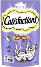 Carregar imagem no visualizador da galeria, Catisfactions Sabor Pato - Pack 12 X 60g - Petiscos Crocantes para Gatos 720g
