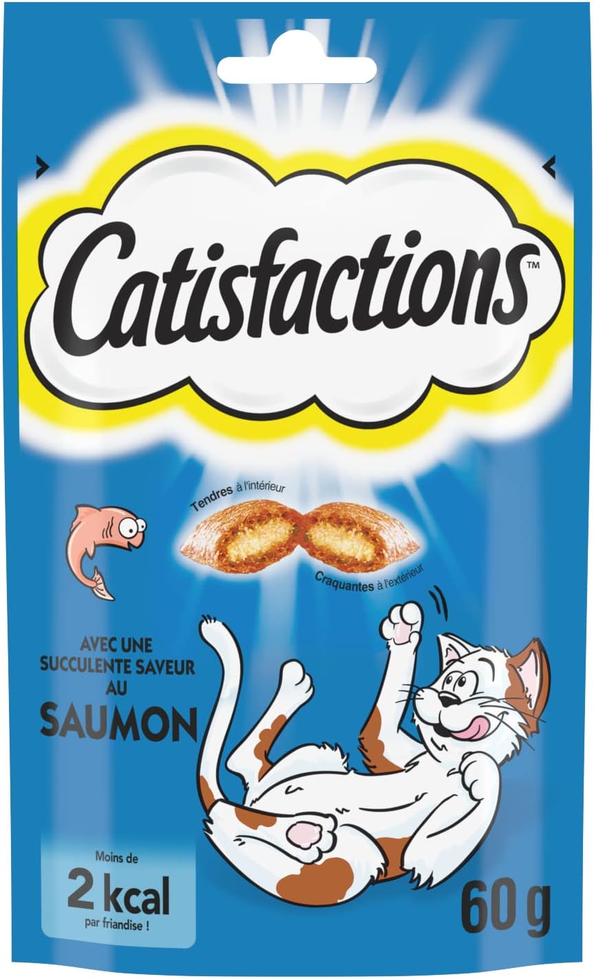 Catisfactions Sabor Salmão Petiscos Deliciosos para Gatos 60g