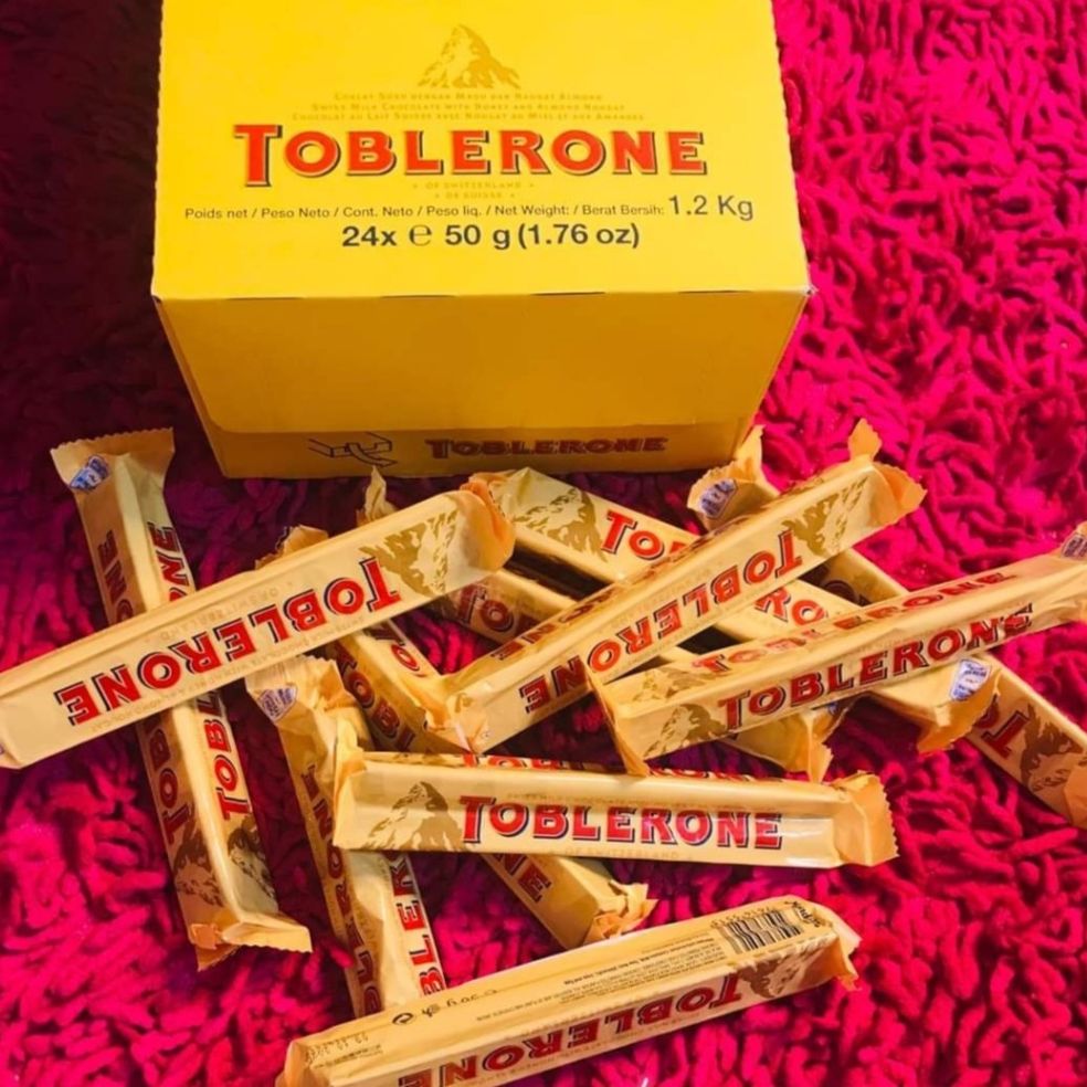 Toblerone - Pack 24X50g Snack de Chocolate de Leite com Nougat Mel e Amêndoa 1.2kg