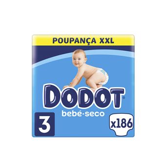 Dodot - Fraldas Bebé Seco T3 - 6-10 Kg com 186 Unidades