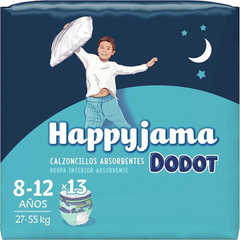 Dodot Fraldas HappyJama para Menino de 8 a 12 Anos (27 - 55 kg),  13 Unidades, Fralda com Proteção Contra Fugas Durante a Noite