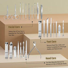 Carregar imagem no visualizador da galeria, Conjunto de Manicure e Pedicure em Aço Inoxidável de 26 Peças - Beleza e Qualidade no Cuidado Pessoal
