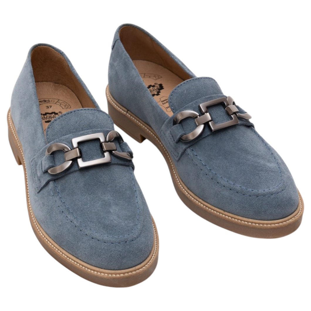 CAPRICE FOOTWEAR Loafer MIA Mujer Mocasines Cuero Crute Auténtico Elegantes Slip-On con Aplique Pigopi Comodidad Diaria Fabricados en Portugal