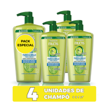 Carregar imagem no visualizador da galeria, Garnier Fructis - Pack 4X1L Champô Fortificante Força e Brilho - Cabelos Saudáveis - 4 Litros
