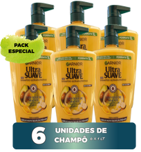 Carregar imagem no visualizador da galeria, Garnier Ultra Suave - Pack 6X1L - Champô Óleo de Abacate e Manteiga de Carité - Nutrição Intensa - 6 Litros
