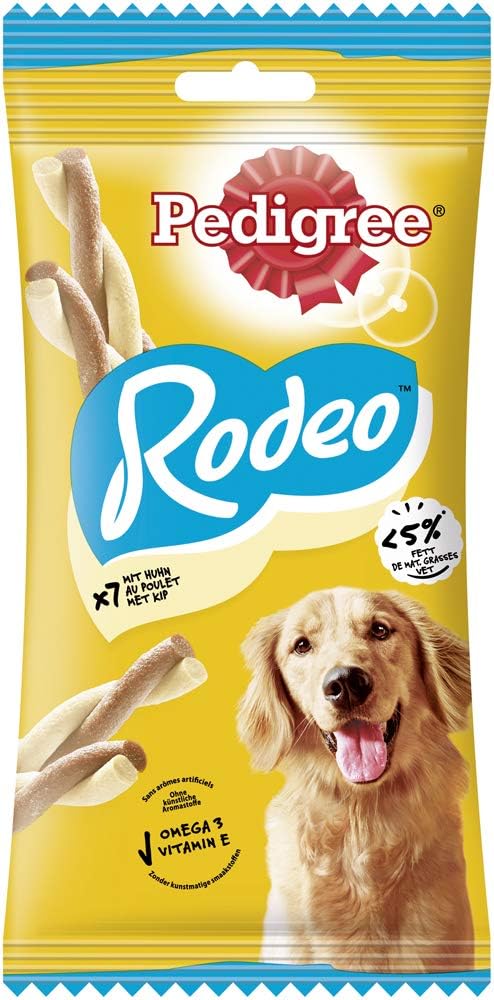 Pedigree - Rodeo X7 Sabor Frango - Petiscos Mastigáveis para Cães Adultos 123g