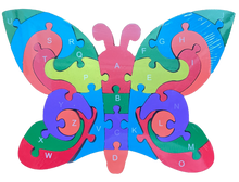 Carregar imagem no visualizador da galeria, Puzzle de Madeira Série Animais: Borboleta 26 peças. Aprenda e Divirta-se com os Amigos da Natureza
