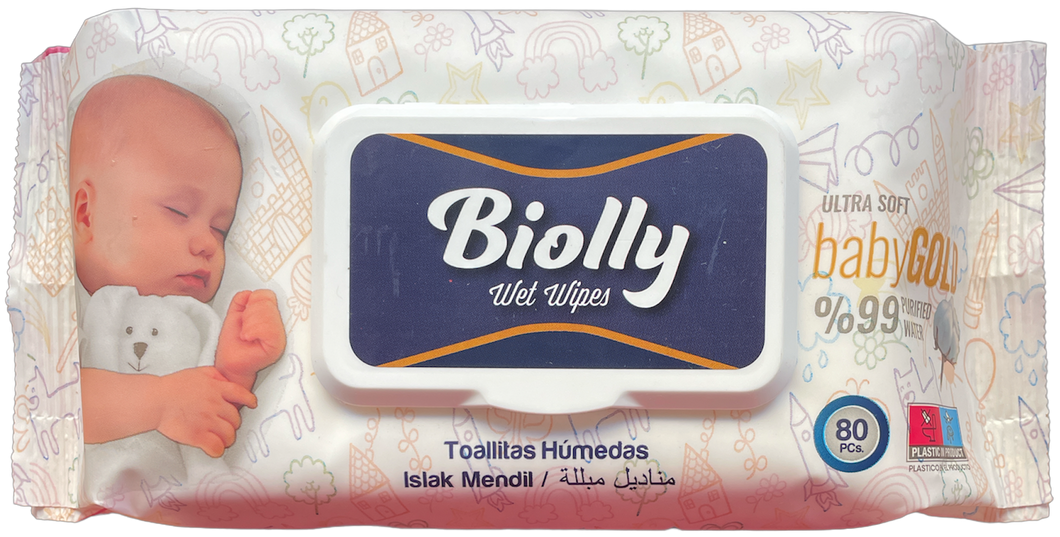 Biolly - Toalhitas Húmidas Bebé - Flor de Cerejeira 80 Unid.