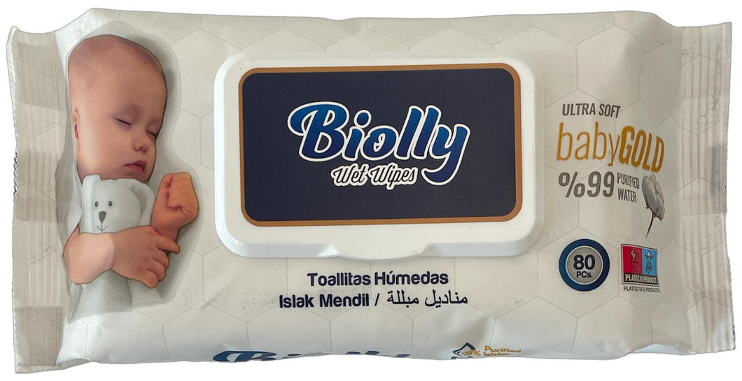 Biolly - Toalhitas Húmidas para Bebé - Madre Silva 80 Unid.