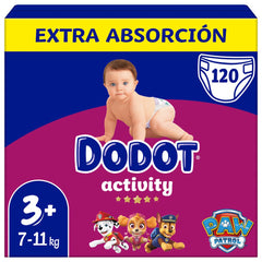 Dodot Activity Extra T3+ Diapers, 7-11kg, 2X60, 120 units