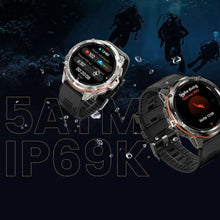 Carregar imagem no visualizador da galeria, KOSPET Tank T3 Ultra Negro - Relógio Inteligente para homem, 1.43&quot; AMOLED, HD display, Smartwatch com Chamadas Bluetooth e Whatsapp Notificação, Resistente a Água 5ATM, Corpo em Aço Inoxidável, Android/iOS
