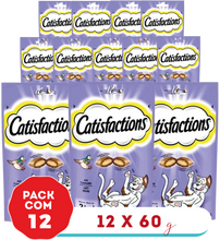 Carregar imagem no visualizador da galeria, Catisfactions Sabor Pato - Pack 12 X 60g - Petiscos Crocantes para Gatos 720g
