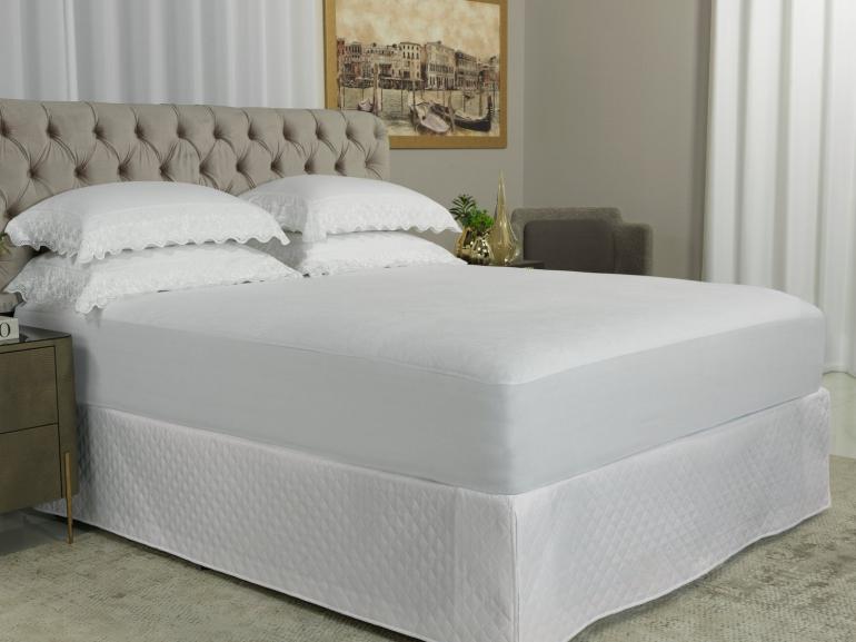 Protetor de Colchão Impermeável 100% PU - Algodão e Poliéster - Proteção Duradoura para o Seu Colchão